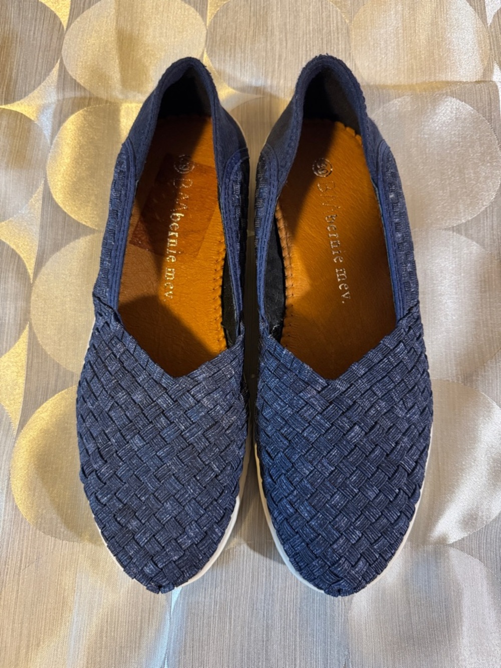 Blue Woven Slip-On Flats